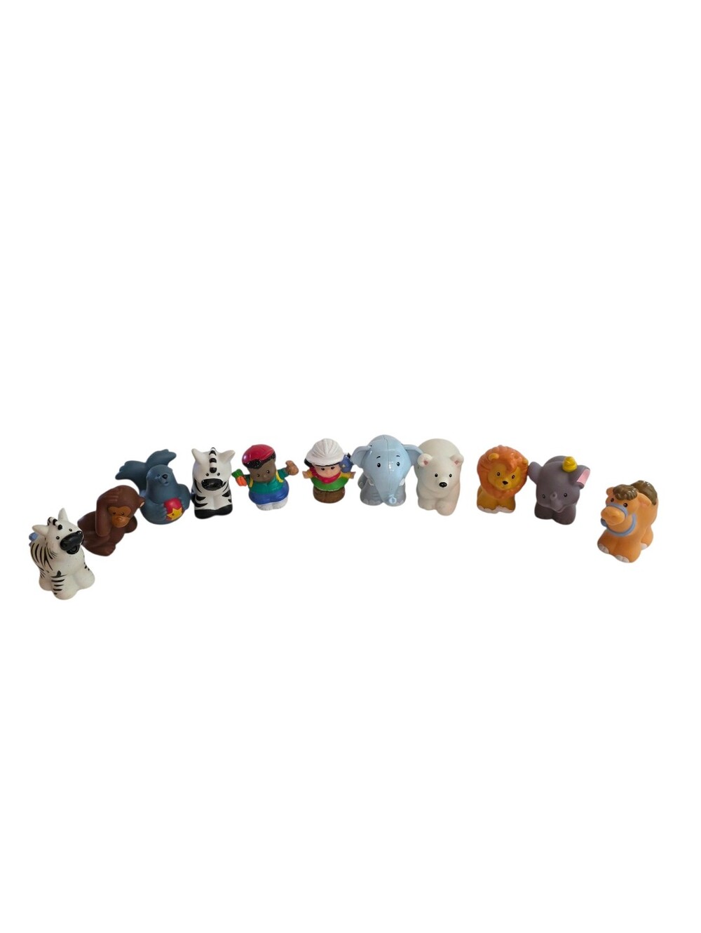 Fisher Price Little People Zoo Lot Of 11 Figures People Animals Safari Vintage